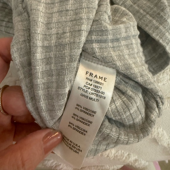 Frame Denim Light Gray and White stripe Knit Top - Picture 7 of 7